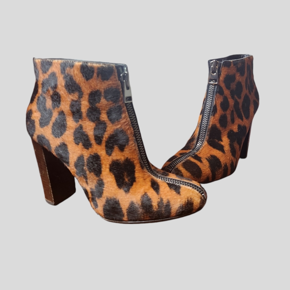 Tom Ford Leopard Ponyhair Zippered Ankle Boots - Picture 3 of 12